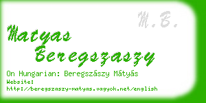 matyas beregszaszy business card