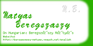 matyas beregszaszy business card